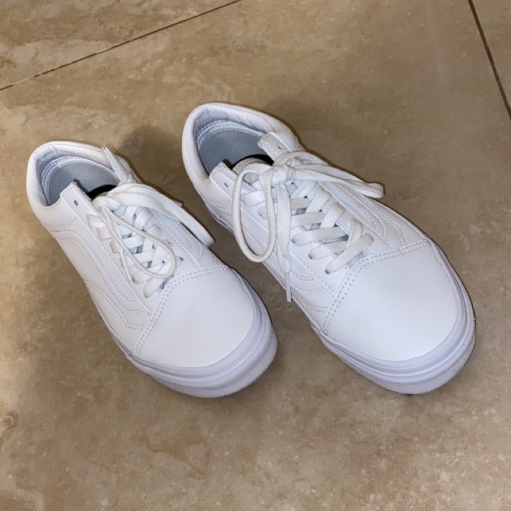 White leather vans